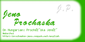 jeno prochaska business card